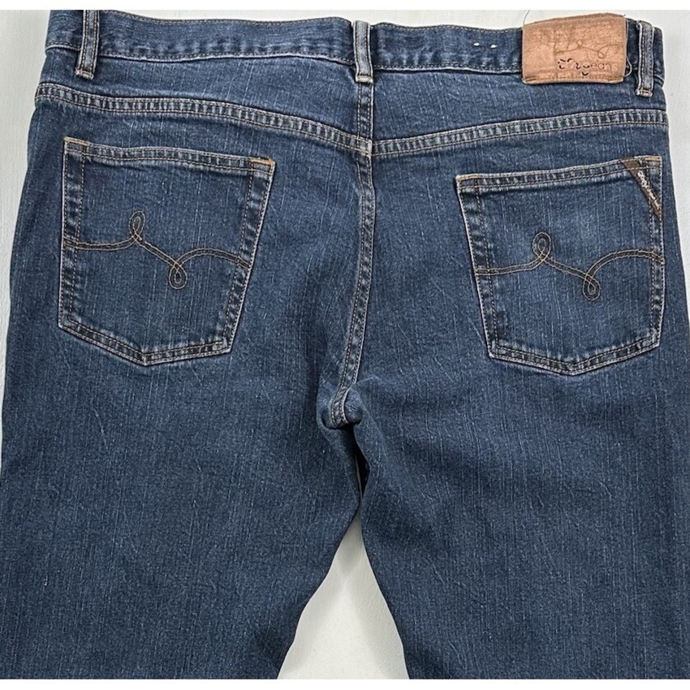 LRG Slim Straight Leg Jeans Men Actual 36x30 Blue Stretch Lifted Research Group
